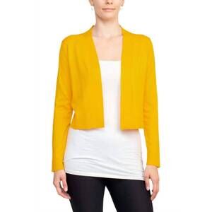 NEW ECLECTIC STUDIO open front long sleeve cropped bolero in yellow